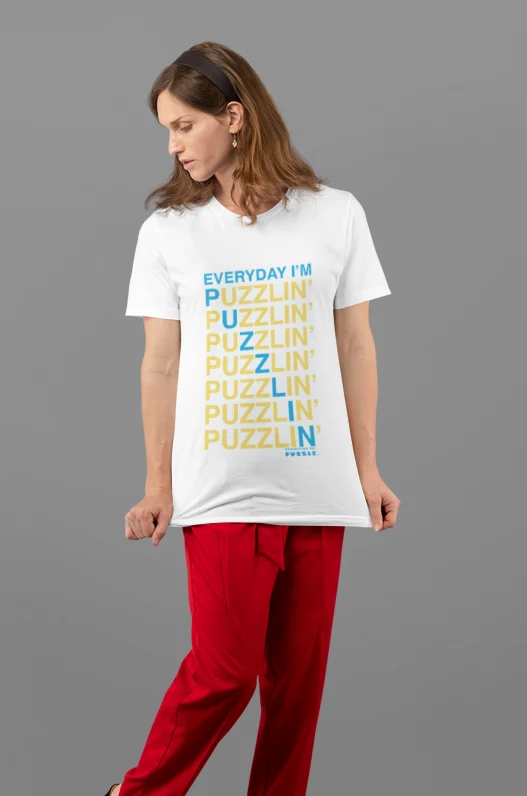 Blue & Yellow Everyday I'm Puzzlin' Shirt