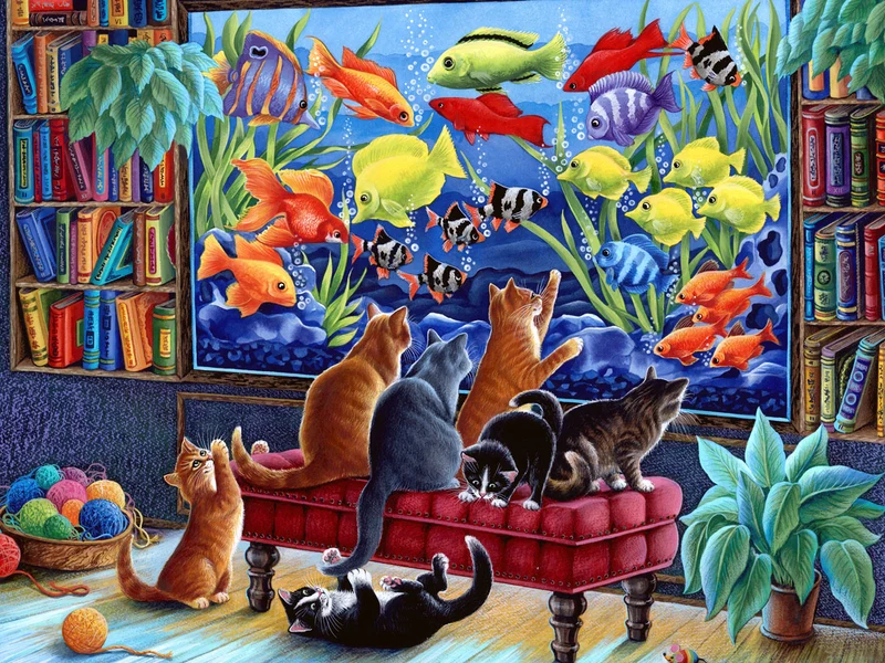 Kittens Fishing