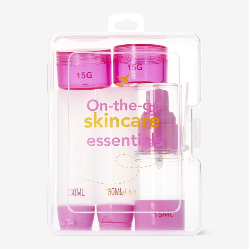 Pink travel set in box