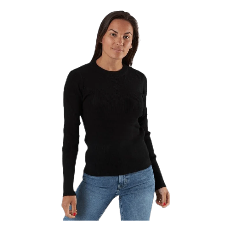 Bassy Ls O-Neck Knit Black