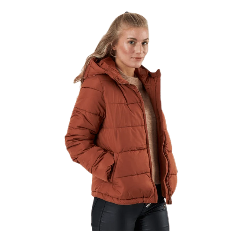 Bee Short Padded Jacket Brown
