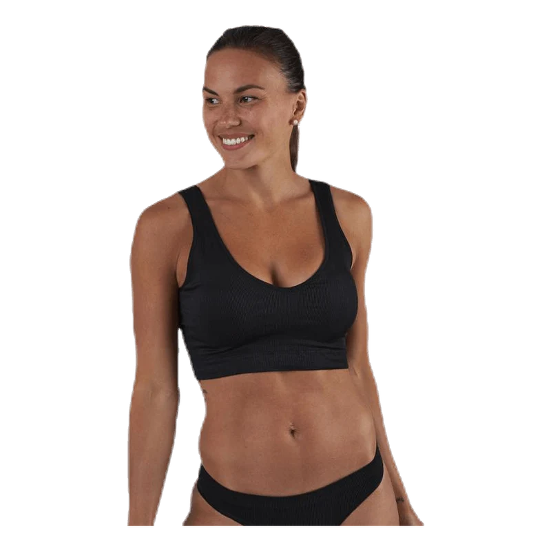 Symmi Rib Bra Top 2-Pack Black