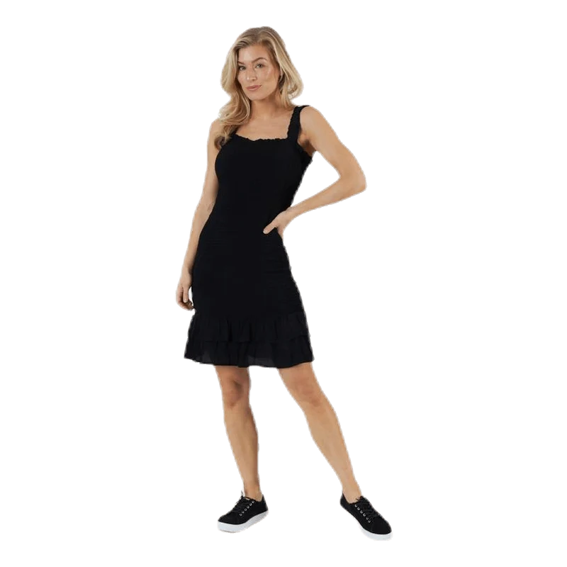 Ayrin Smock Strap Dress Black
