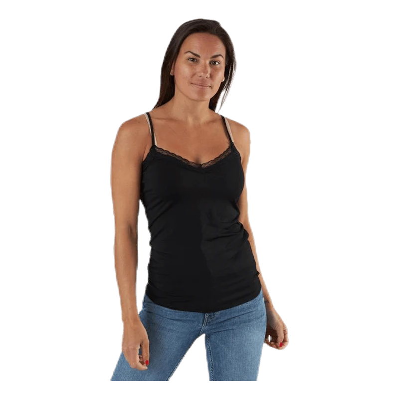 Kate Lace Singlet Black