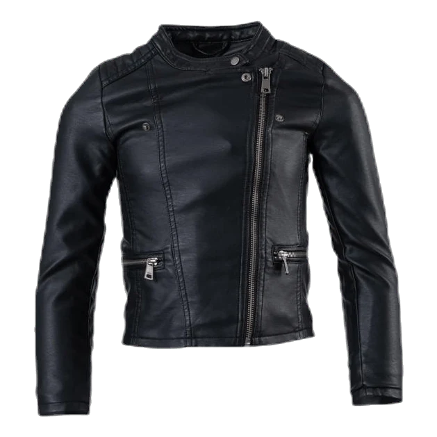 Freya Faux Leather Biker Otw Black