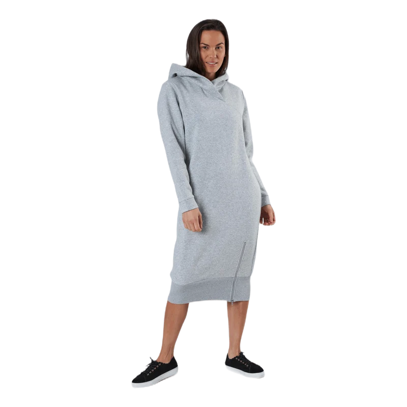 Leda Ls Hoodie Sweat Dress Bc Grey