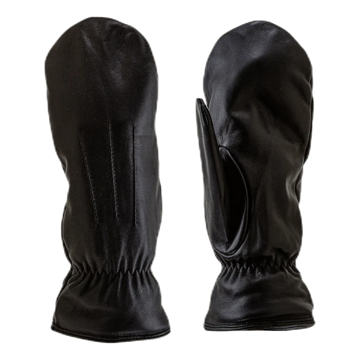 Nellie Leather Mittens Black
