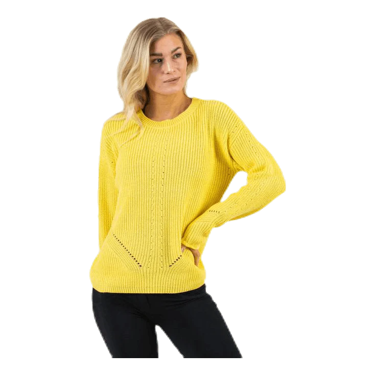 Karie Ls O-Neck Knit Yellow