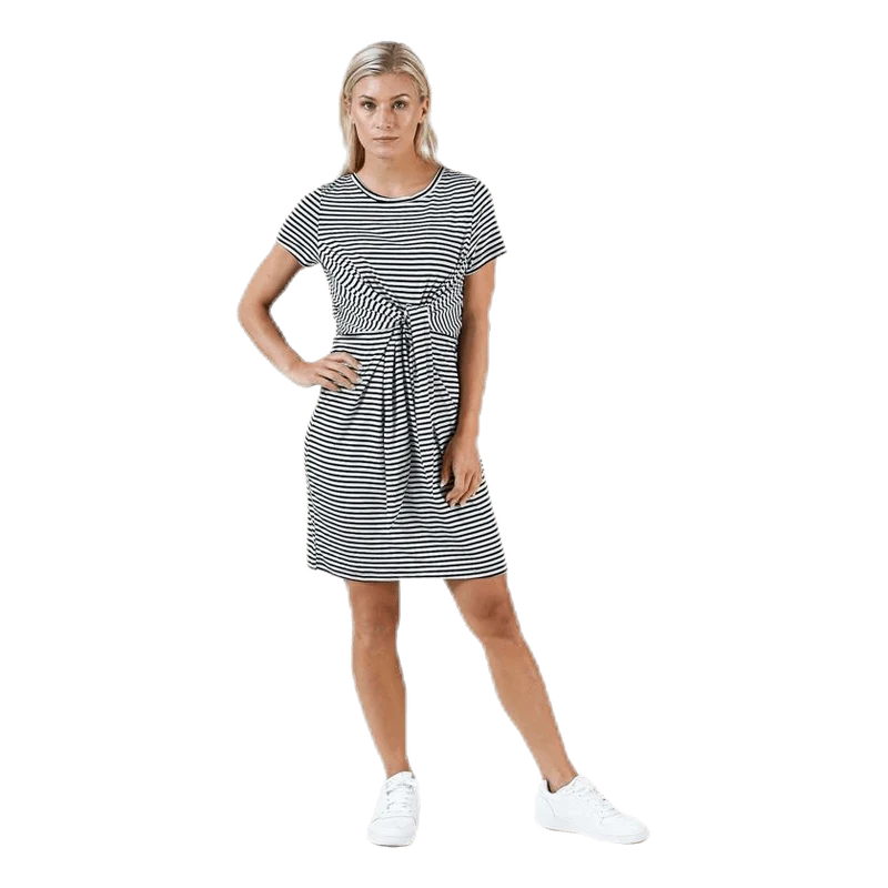 Hannah Ss Tie Dress White/Black