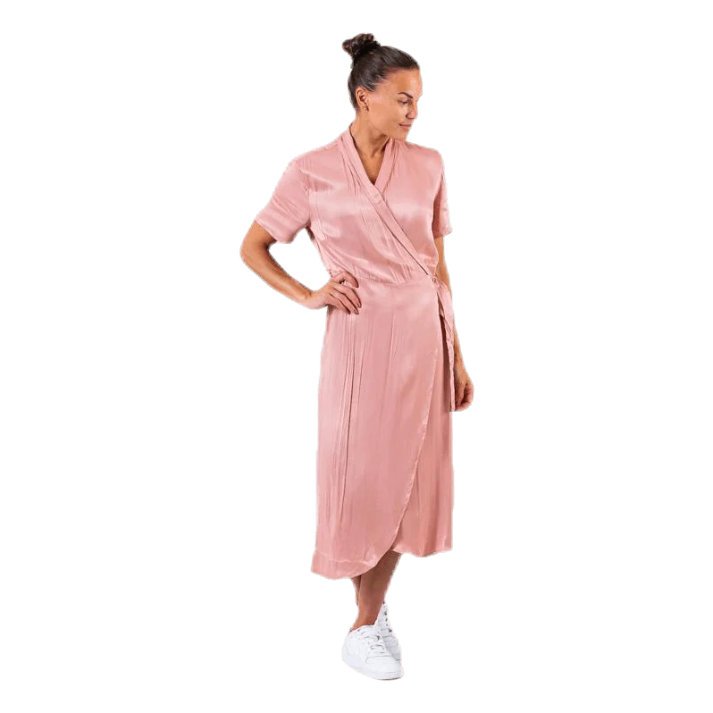 Jean Ss Wrap Dress Pink