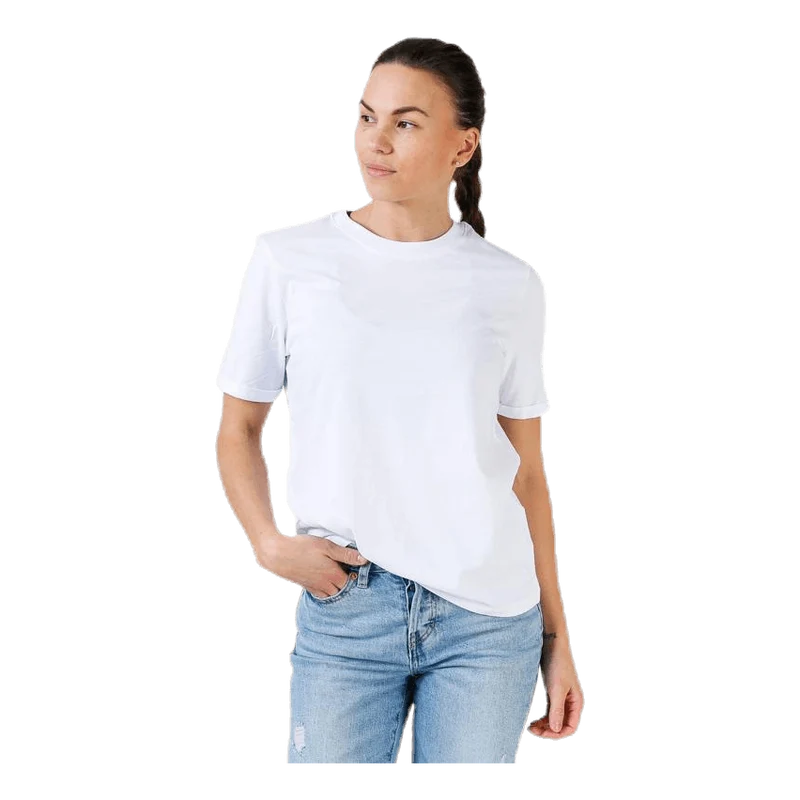 Ria Ss Fold Up Solid Tee White