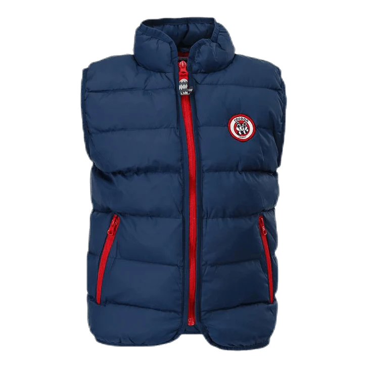 Caya Solid Waistcoat Blue/Red
