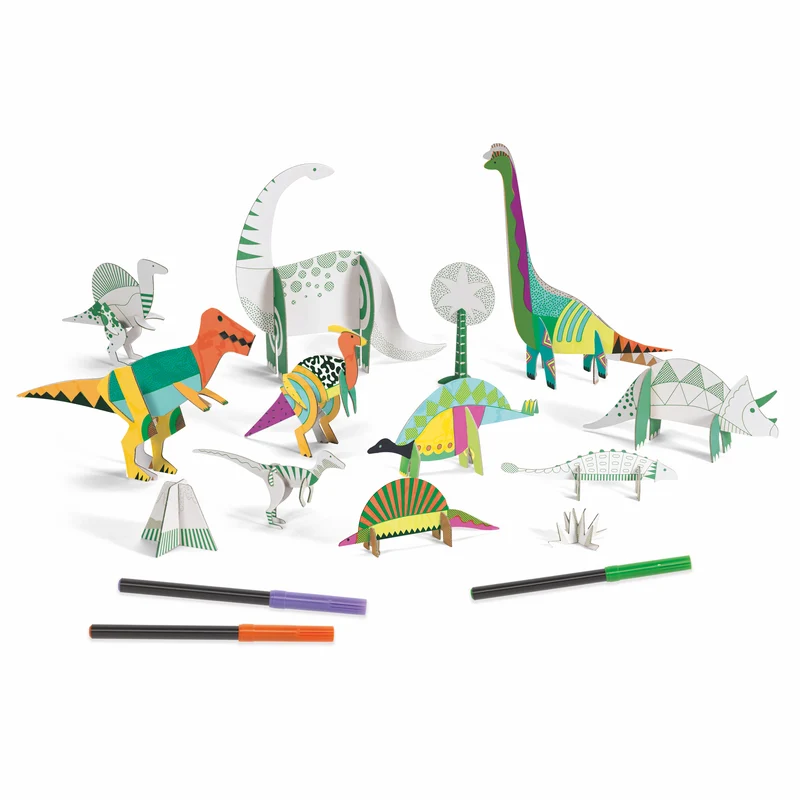 Pysselset – Färglägg och bygg dinosaurier, från 5 år