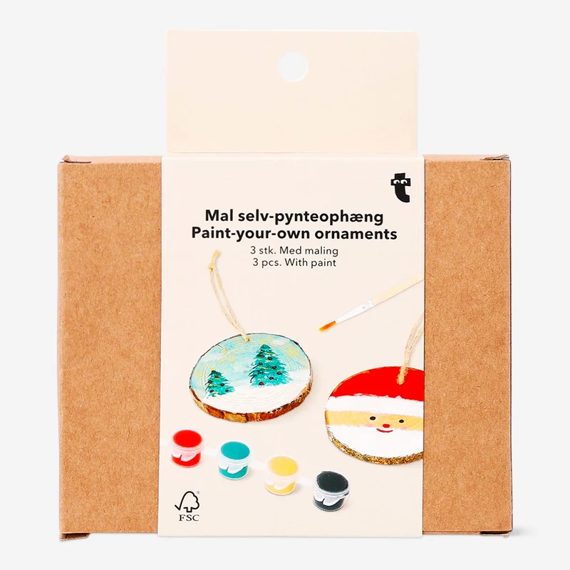 DIY wooden ornaments - 3 pcs