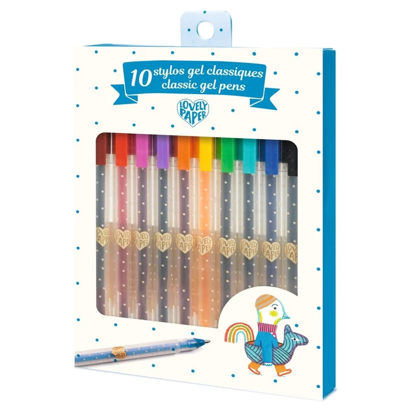 10 st färgglada gel pennor