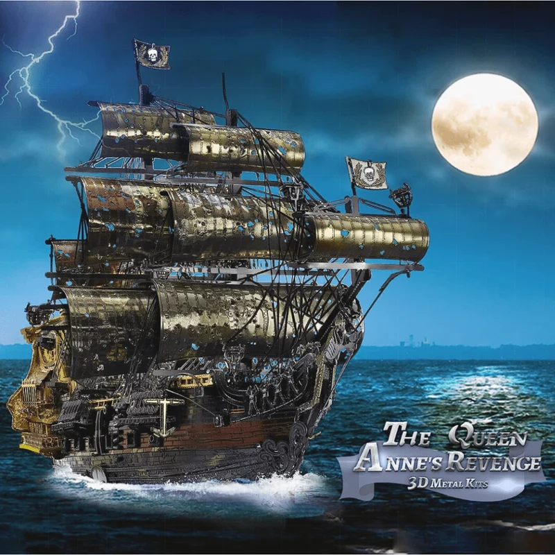 Piratskeppet Queen Anne's Revenge 3D-vattenfarkostmodell