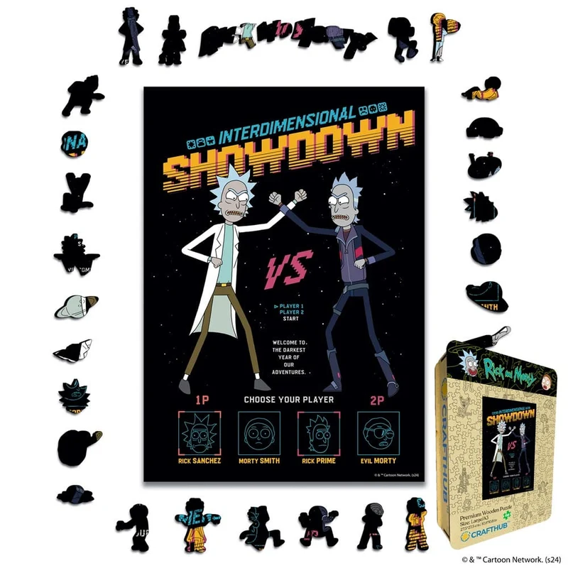 Rick och Morty Interdimensionell Showdown - Träpussel