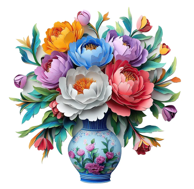 Blomvas - Träpussel