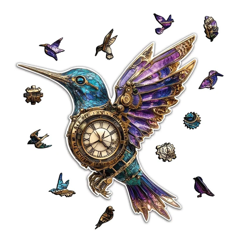 Steampunk kolibri - Träpussel