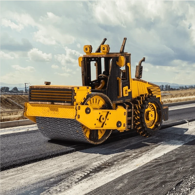 Road Roller 3D-pussel av tekniskt fordon