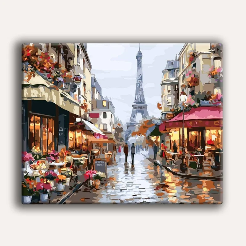 Regnig dag i Paris - Siffermålningskit