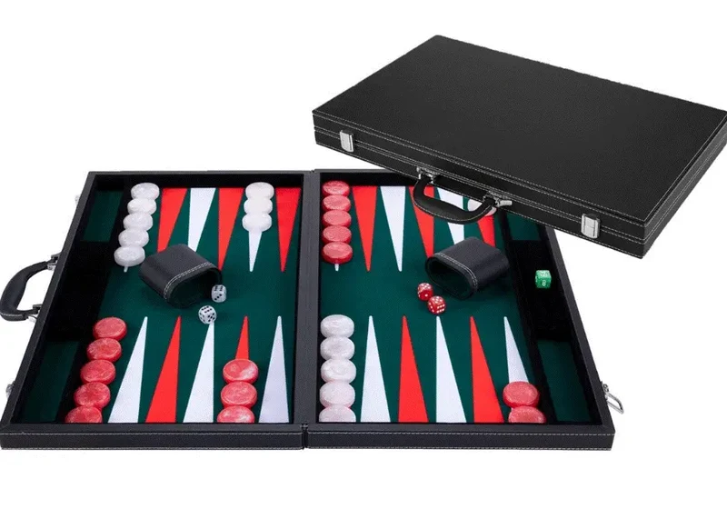 Backgammon 21 Gron Vit Och Rod