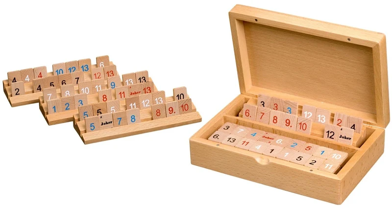 Rummy: wooden cassette, small, magnetic lock (3608)