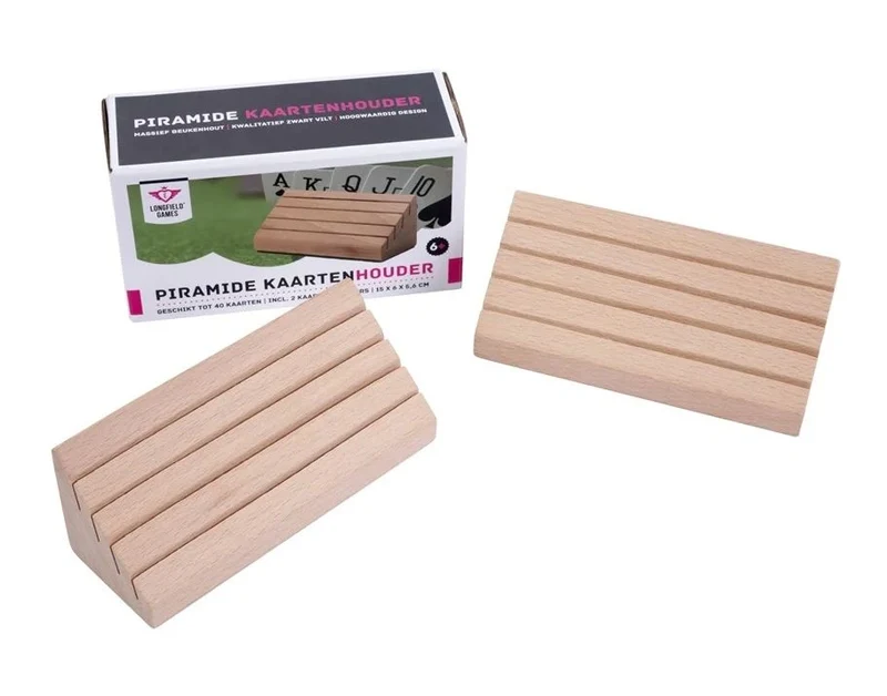 Card Holder Pyramid Double Beech Wood