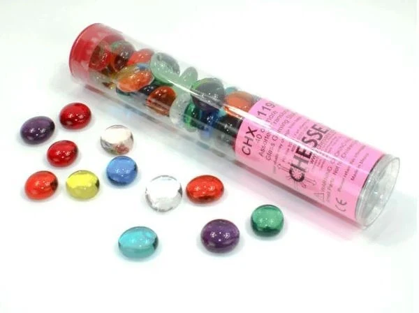 Glass Gaming Stones - Mixed Transulent Glass Stones (40)