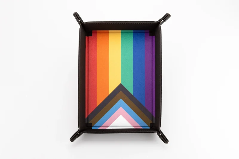 Pride Fold Up Velvet Dice Tray Rainbow Flag