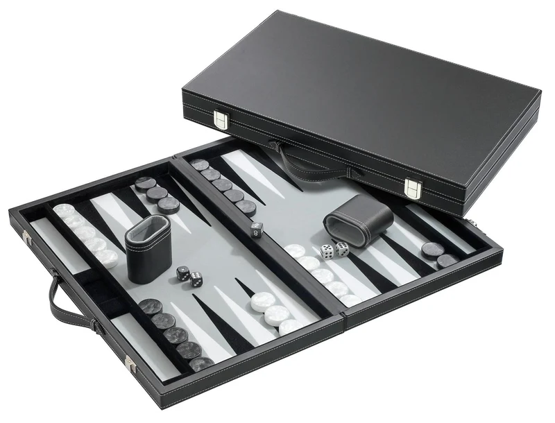 Backgammon Medium Grey imitation leather (1731)