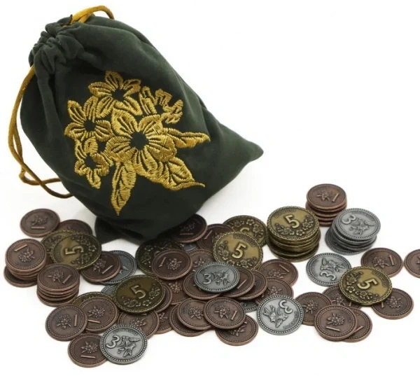 Metal Coin Set with Floral Theme - For any Board Game