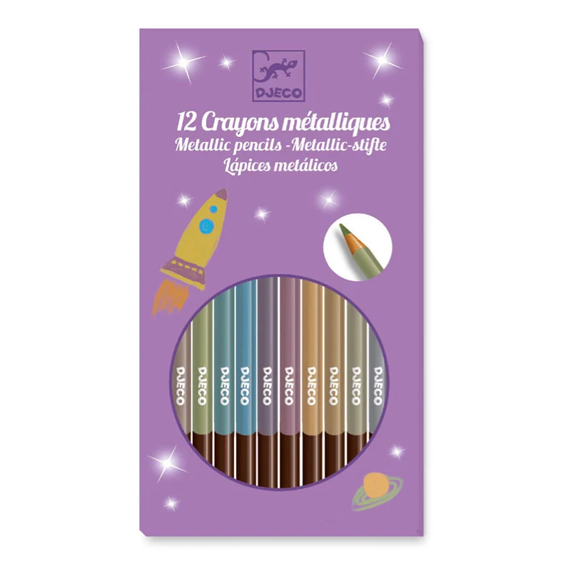 Djeco färgpennor, 8 st - metallic