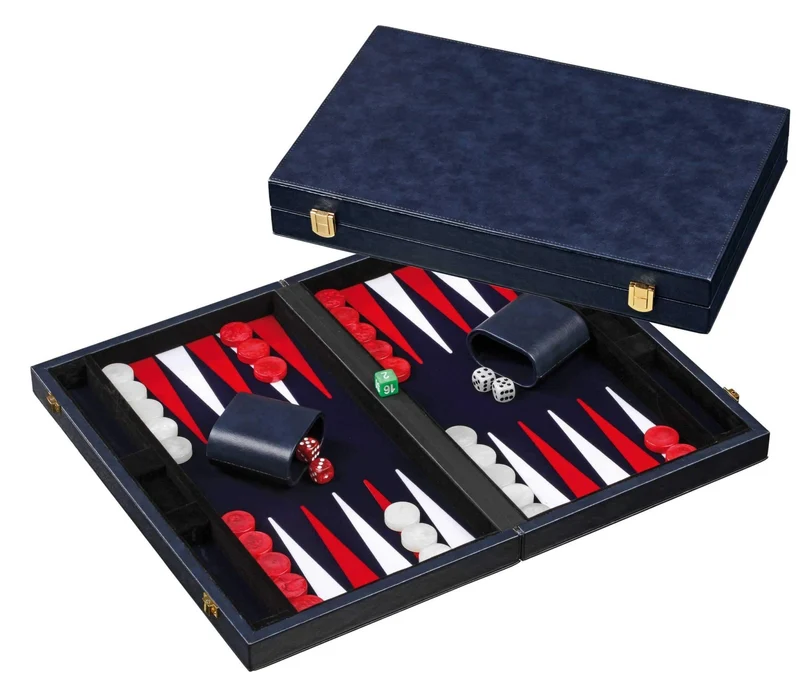 Backgammon Blue Medium Imitation Leather 1734 Philos
