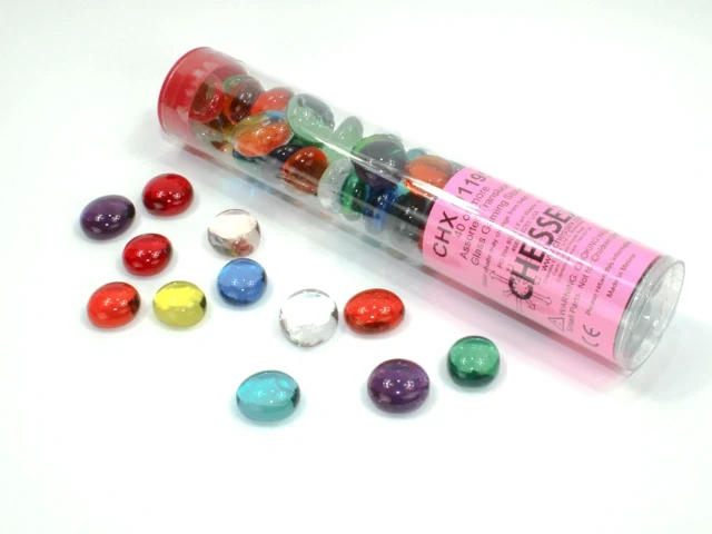 Glass Gaming Stones - Translucent Assorted Colors (40)