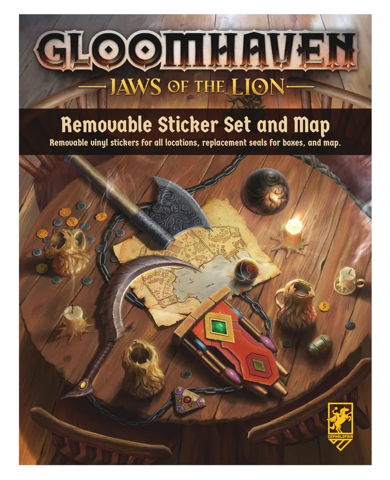 Gloomhaven: Jaws of the Lion Removable Sticker Set & Map
