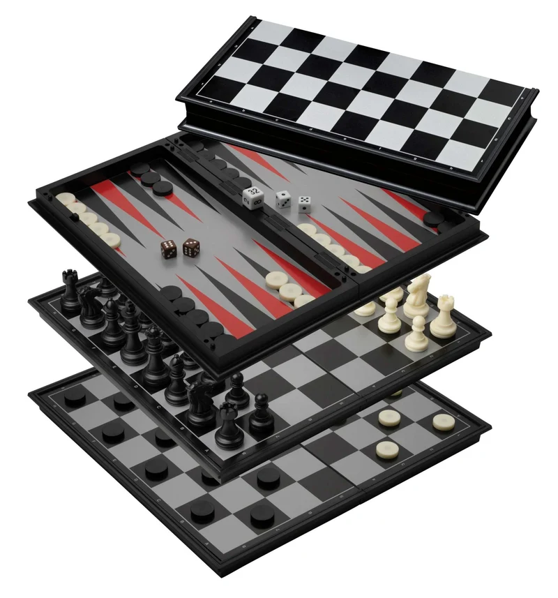 Chess Backgammon Checkers Set Field 37 Mm Magnetic 2506 Philos