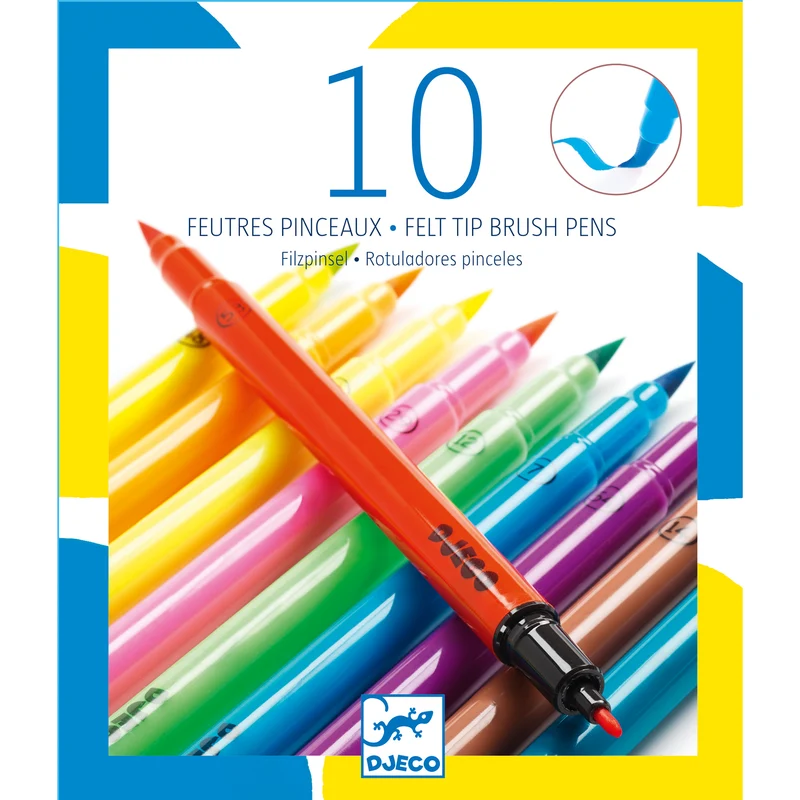 Djeco Fluorescerande Filtpennor med dubbla spetsar (10-pack)
