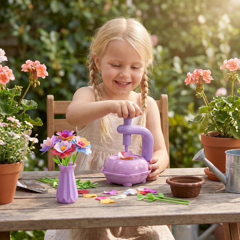Barn Blomsterbukett Bastelset med Pressmaskin – DIY Kreativset för Flickor