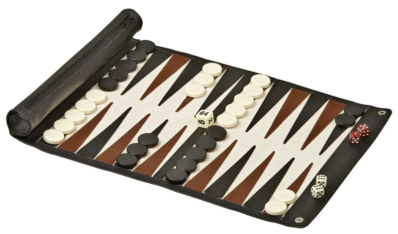 Roll Travel Backgammon,synthetic leather (1713)