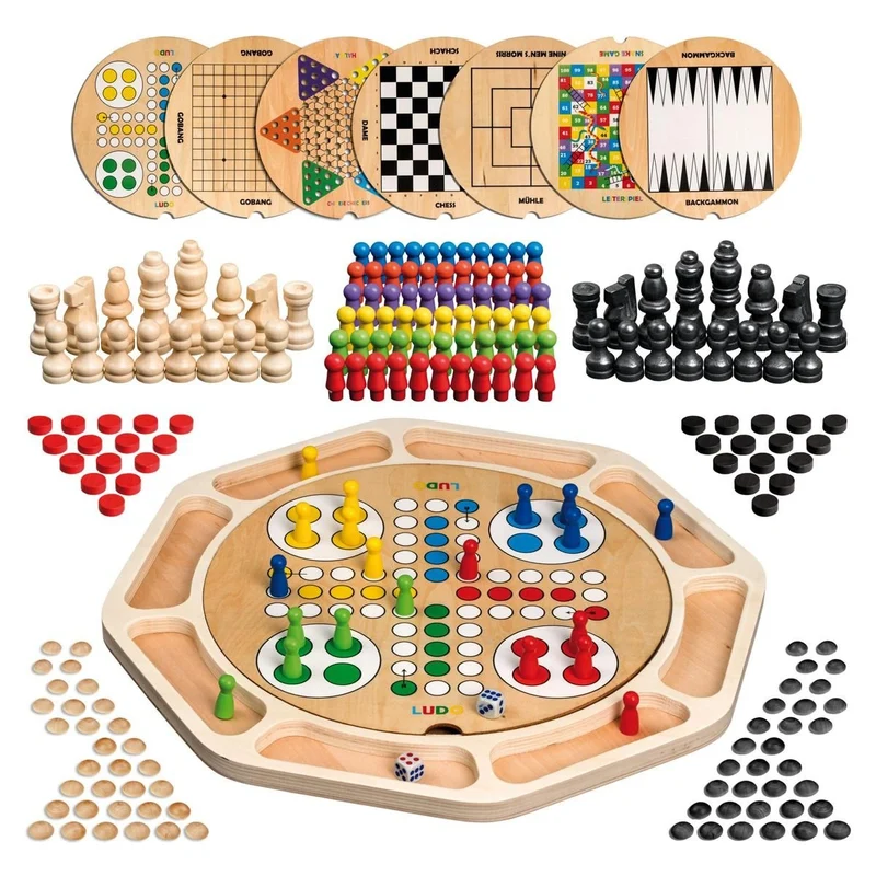 Wooden Game Compendium, 9 Games (3096)