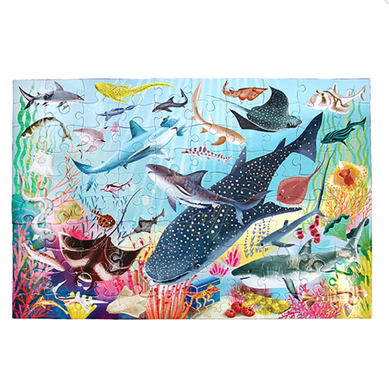 Pussel för barn - 100 st - Love of Sharks