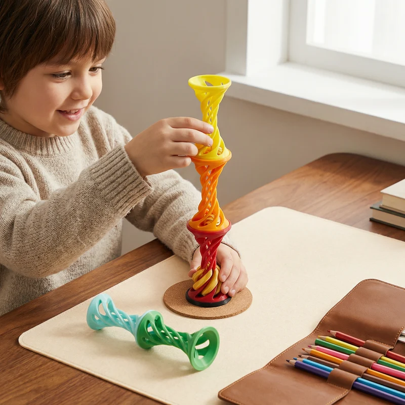 3D Spiral Fidget Toy – Rotationsbart Antistress Skrivbordsspel