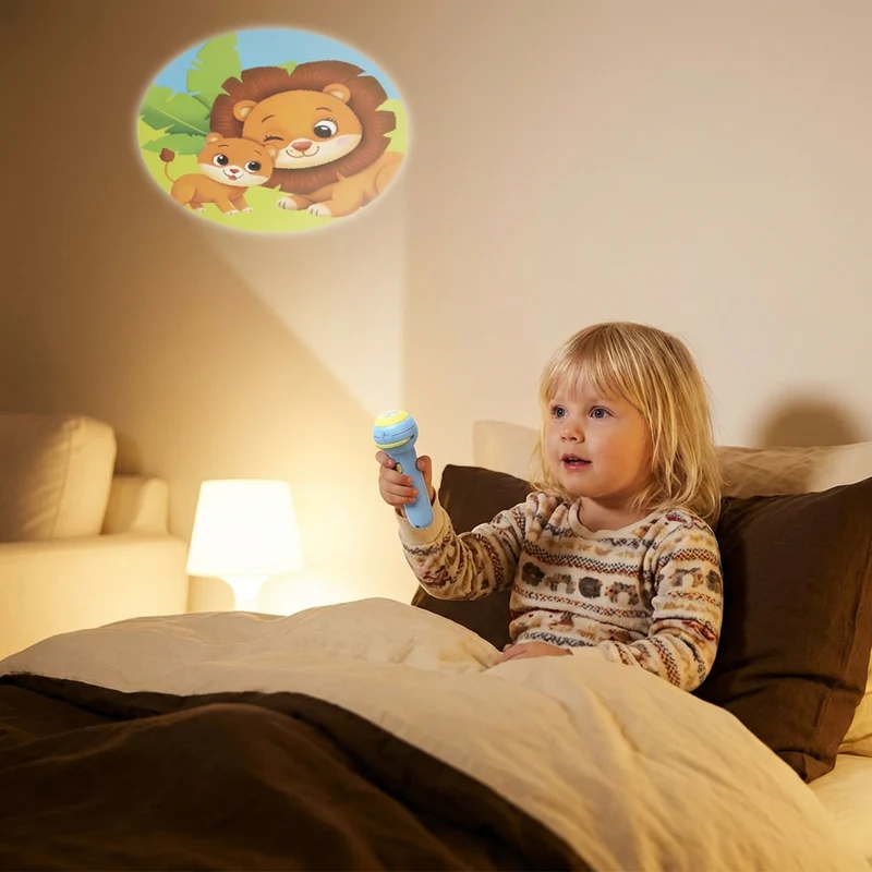Projektorficklampa för Barn – Sagoprojektor för Lärande och Rolig Lek