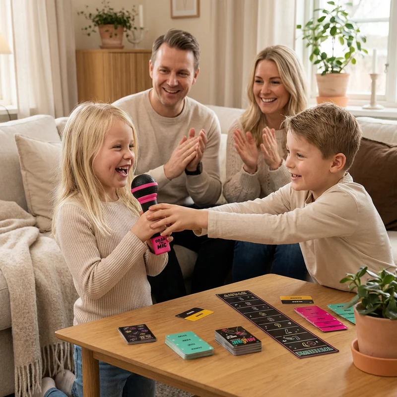Karaoke Party Spel med Mikrofon – Roligt Familjespel för Vänner & Familj