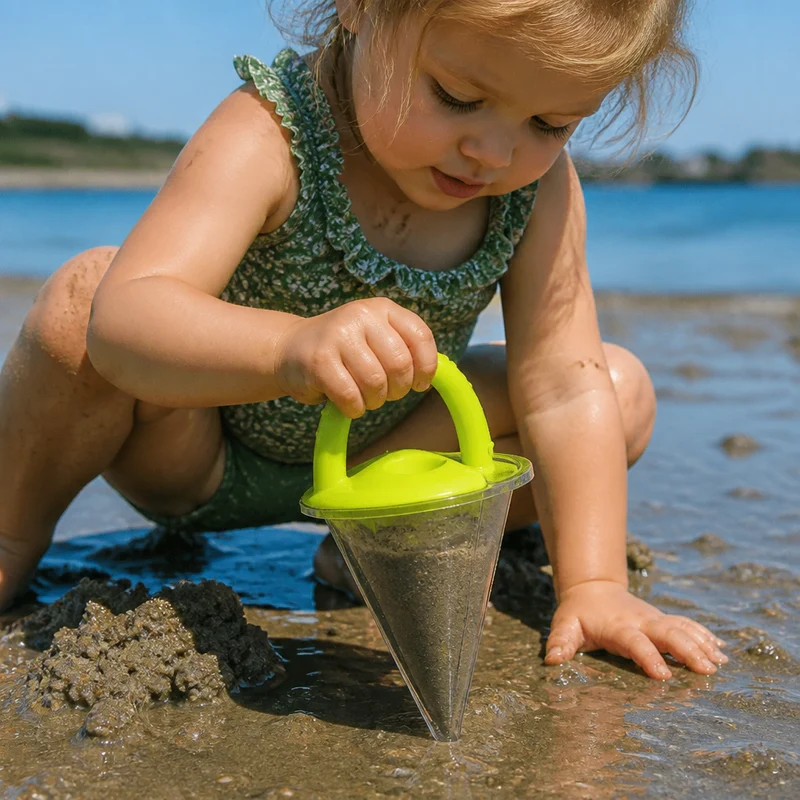 Barnens Strand Sand Tratt Leksak för Ritning och Hällning