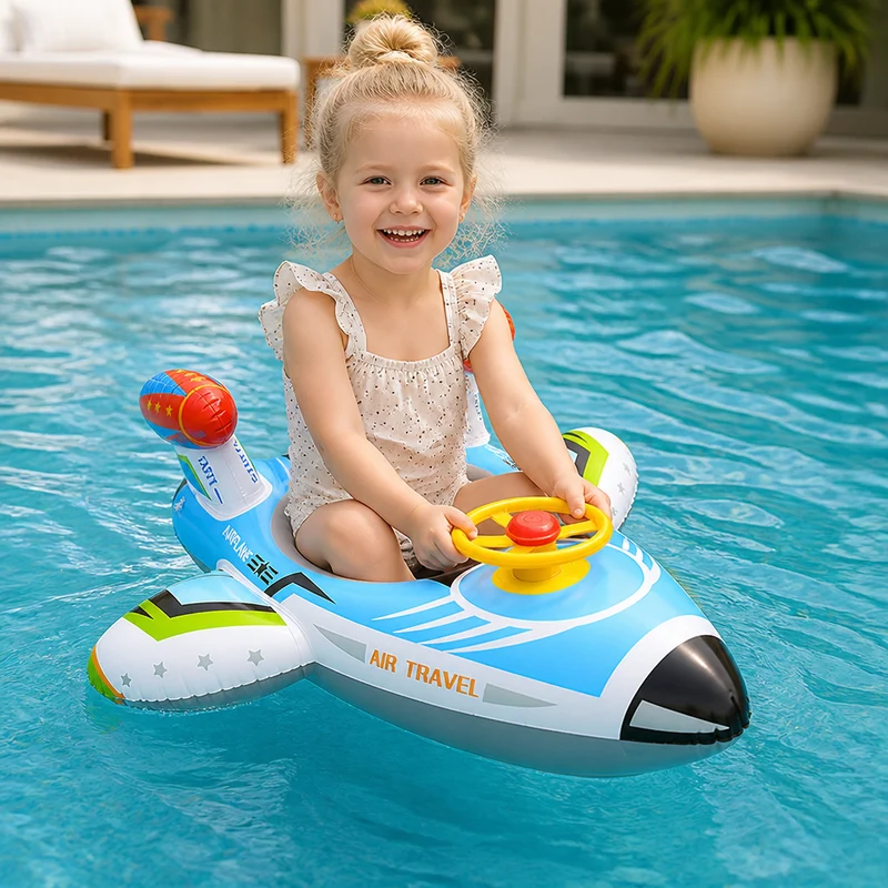 Inflatable Jet Fighter Pool Float med Säte & Styrhjul