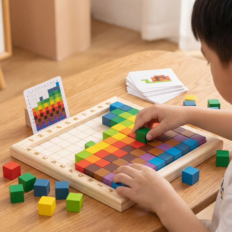 Montessori Färg-, Bokstavs- Och Sifferlek I Trä