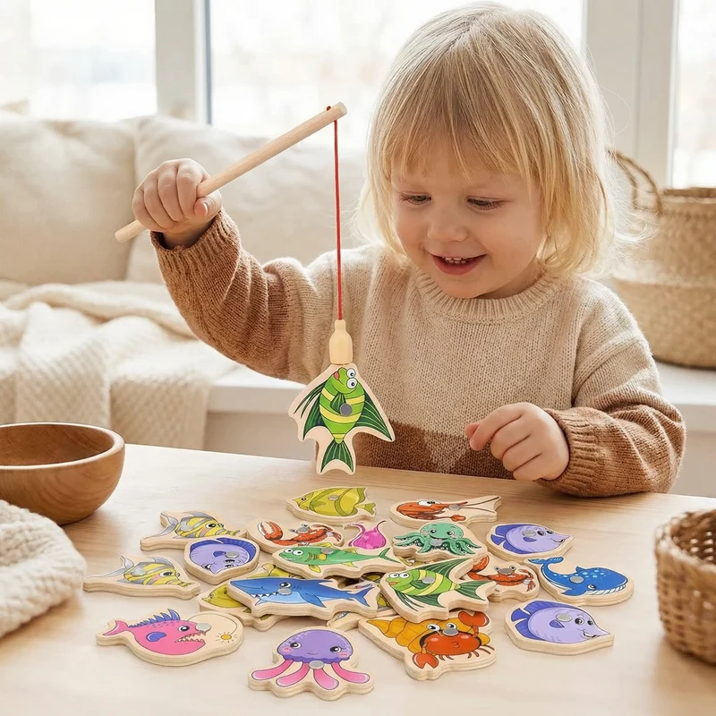 Montessori Fiskespel för Barn