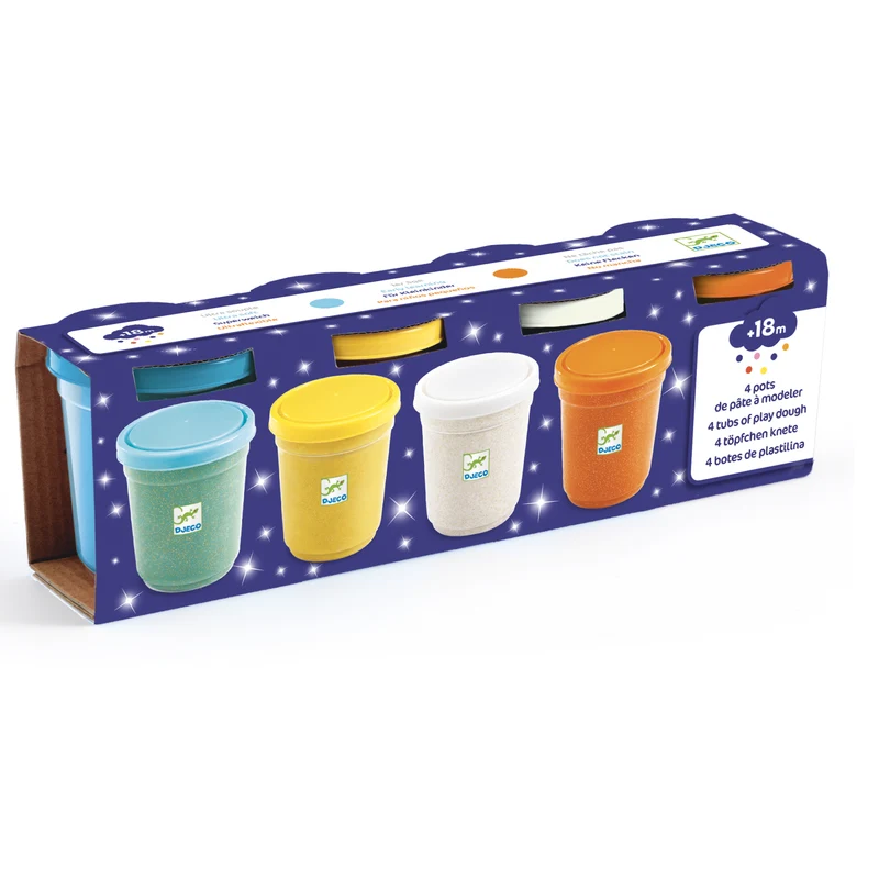 Djeco Leklera med glitter 4 färger